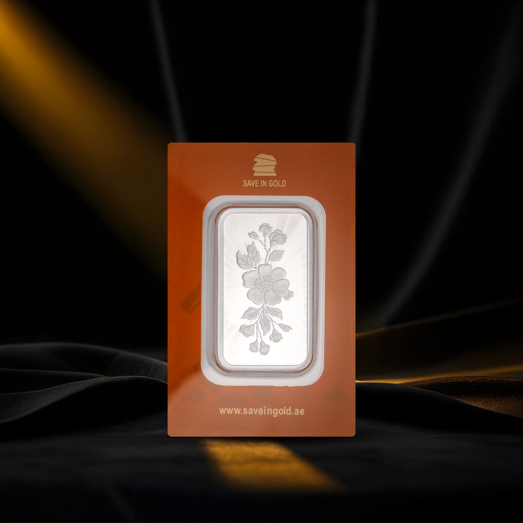 1 Ounce Flower Silver Bar