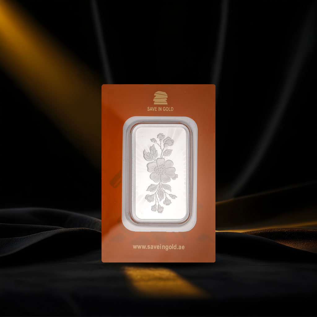 100 Grams Flower Pattern Silver Bar