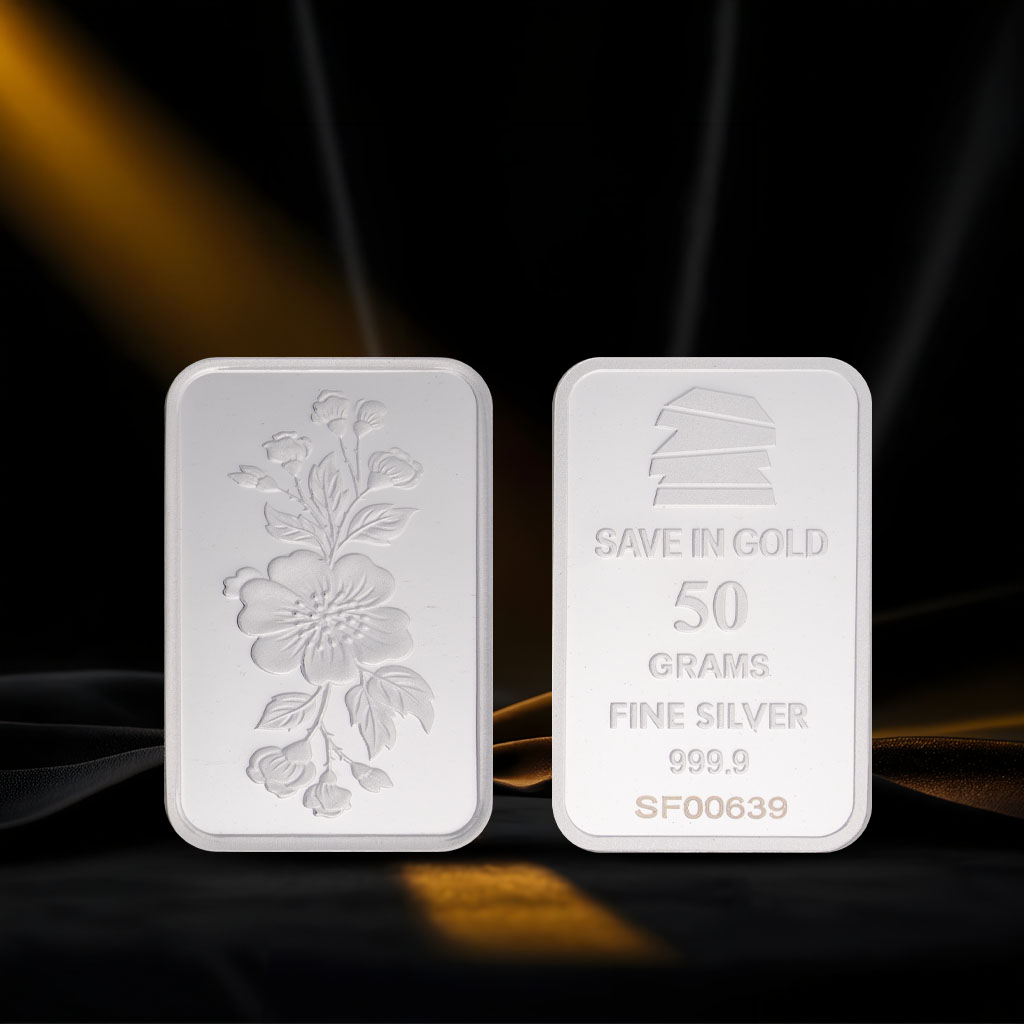 50 Grams Flower Silver Bar
